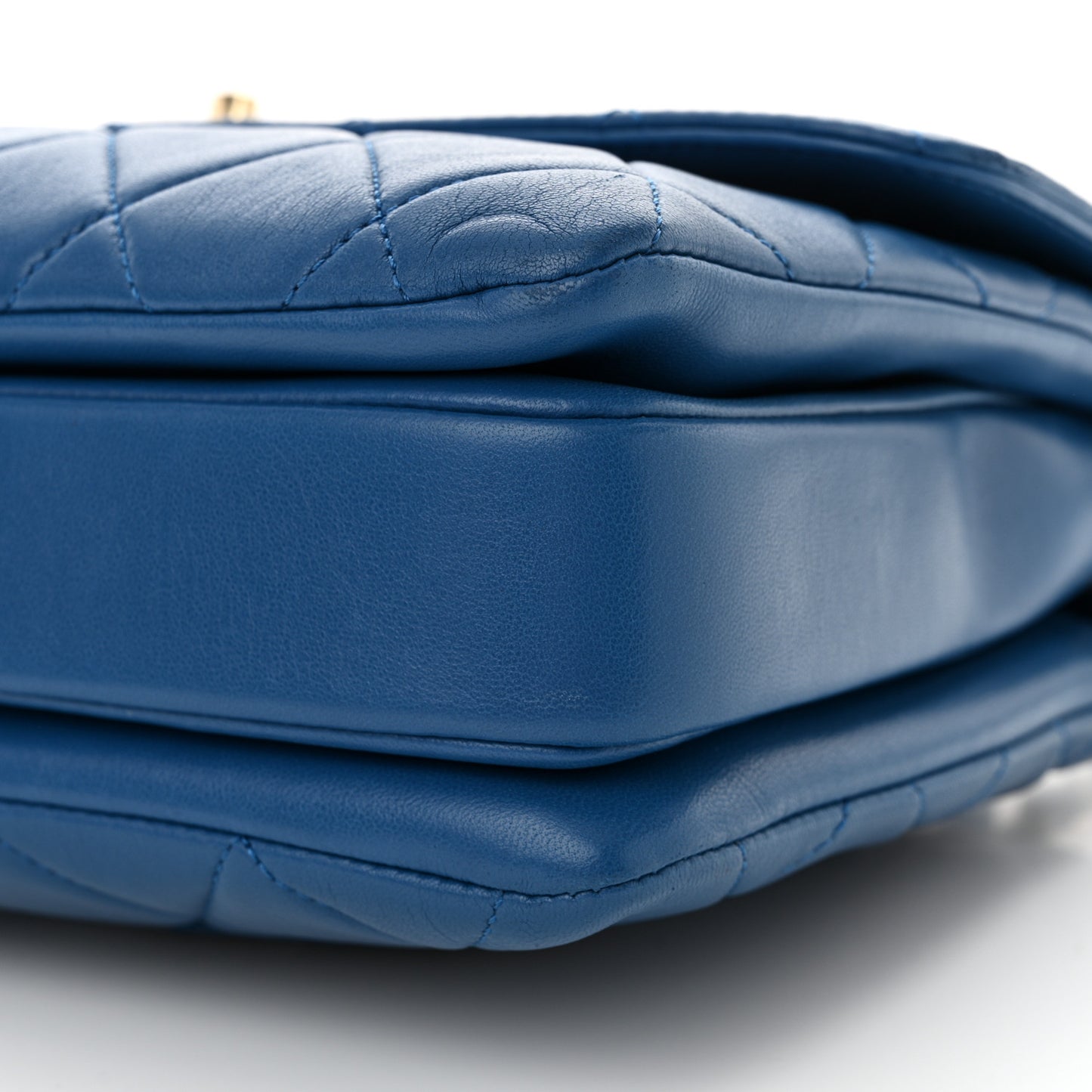 Lambskin Quilted Medium Trendy CC Flap Dual Handle Bag Dark Blue