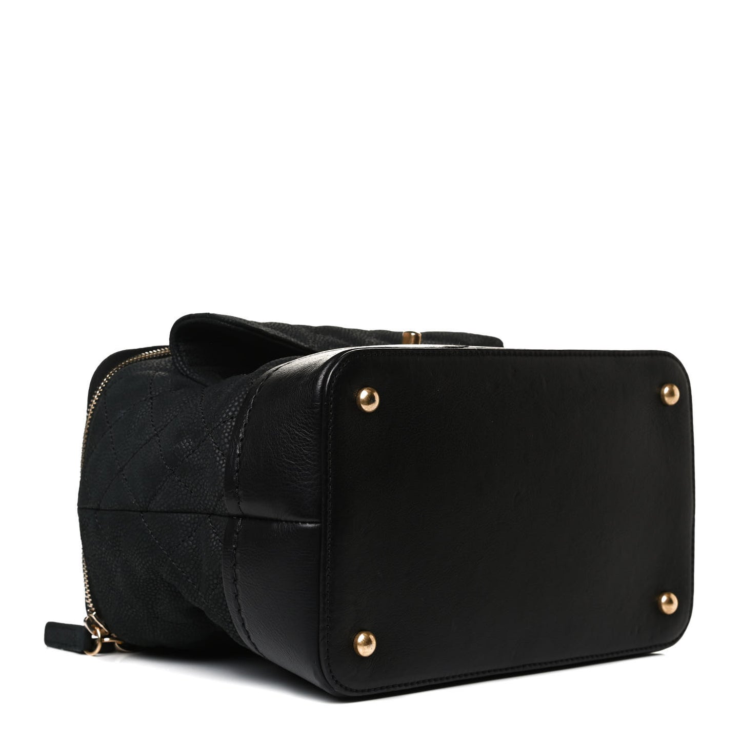 Iridescent Grained Calfskin Quilted Globe Trotter Vanity Case Black