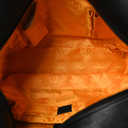 Chanel Calfskin Quilted Jumbo Cambon Bowler Black Grey 5 of 13