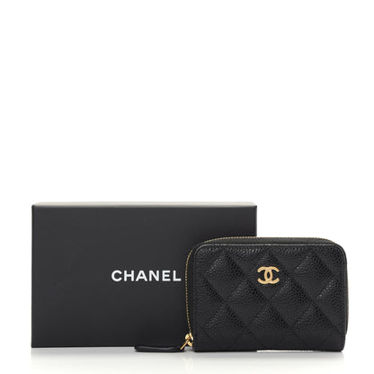 Chanel Caviar Quilted Zip Coin Purse Black 10 of 10