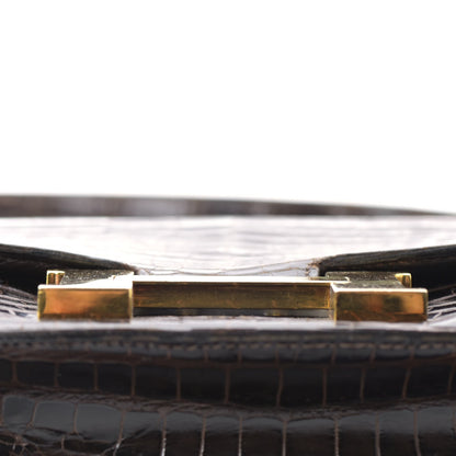 Hermes Shiny Porosus Crocodile Constance 23 Chocolate 13 of 31