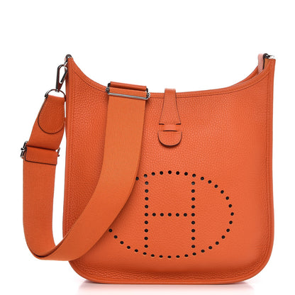 Hermes Taurillon Clemence Evelyne III PM Orange 1 of 7