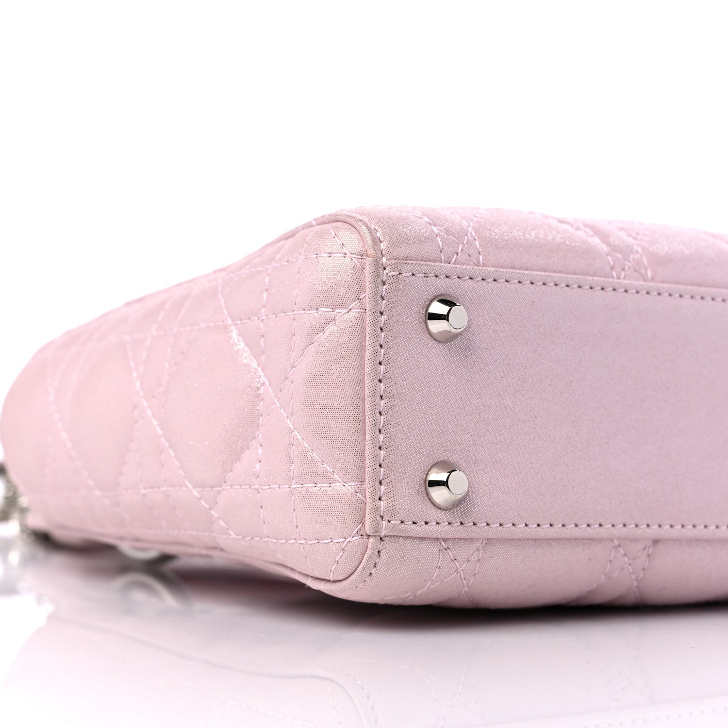 Christian Dior Metallic Lambskin Cannage Mini Lady Dior Lotus 7 of 10