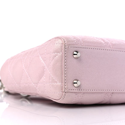 Christian Dior Metallic Lambskin Cannage Mini Lady Dior Lotus 7 of 10