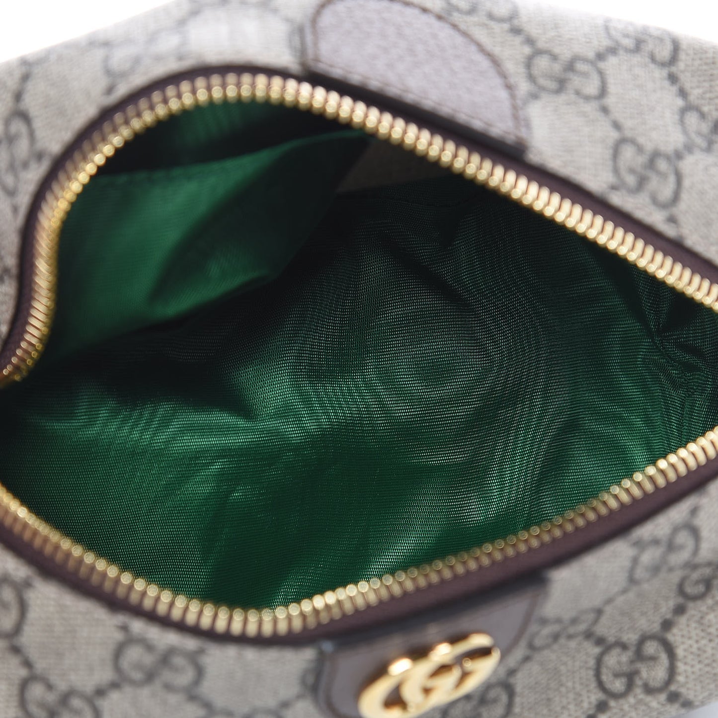 Soft GG Supreme Monogram Calfskin Medium Ophidia Cosmetic Case Beige Ebony New Acero