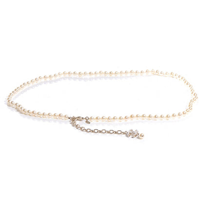 Chanel Timeless Classic Faux CC Pearl Chain Belt Gold 1 of 5