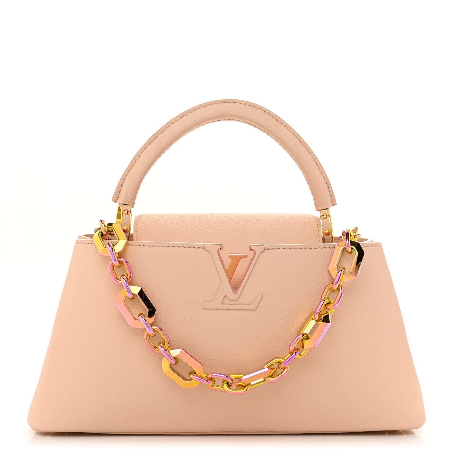 Louis Vuitton Taurillon Capucines East West MM Scarabeo Iridescent Macchiato 1 of 10