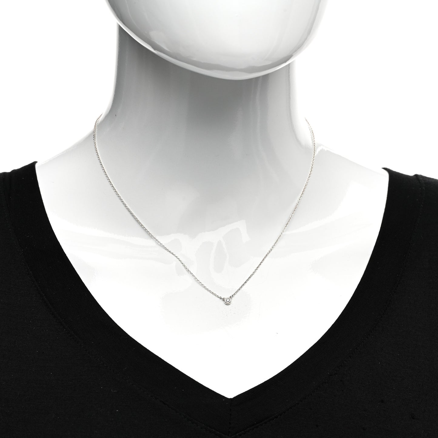Sterling Silver Diamond .03ct Elsa Peretti Diamonds by the Yard Pendant Necklace
