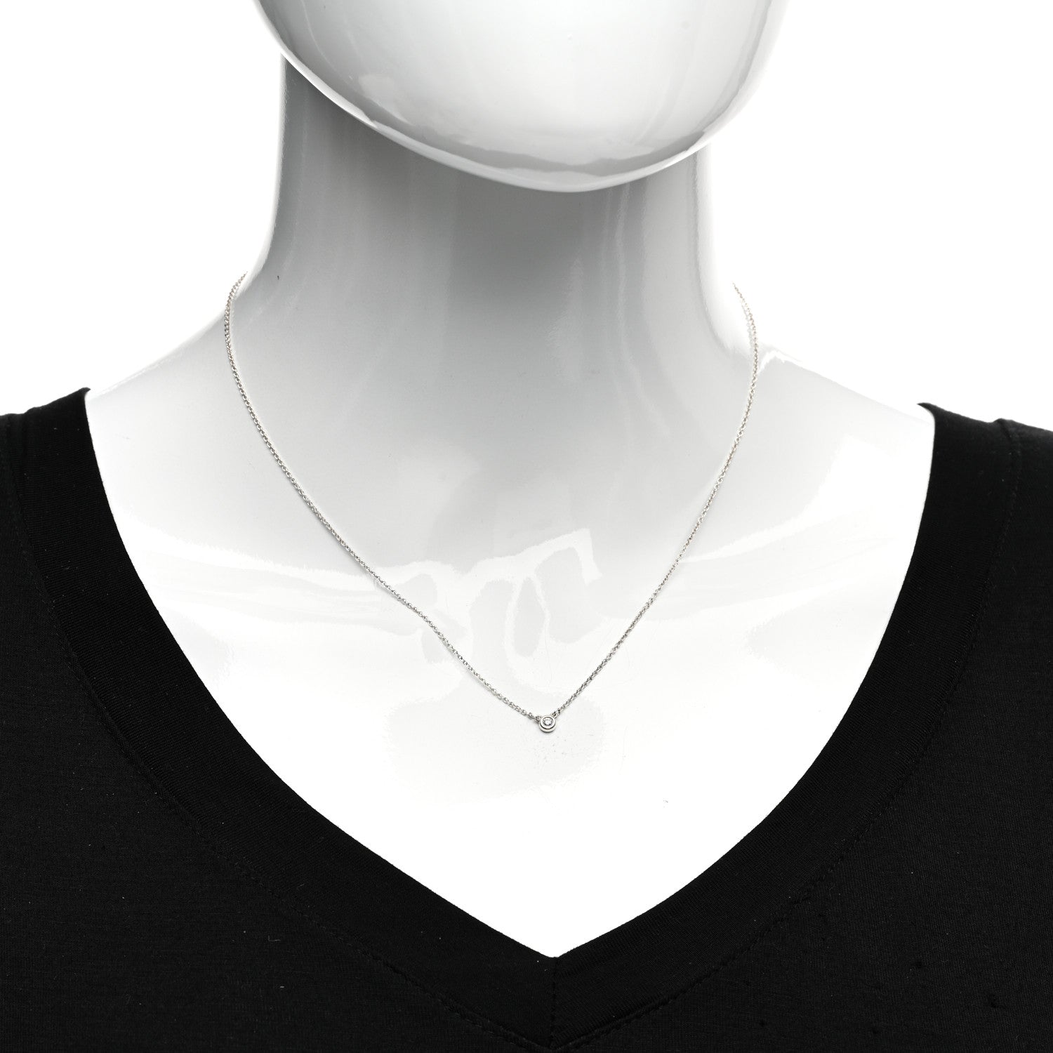 Tiffany Sterling Silver Diamond .03ct Elsa Peretti Diamonds by the Yard Pendant Necklace 2 of 4