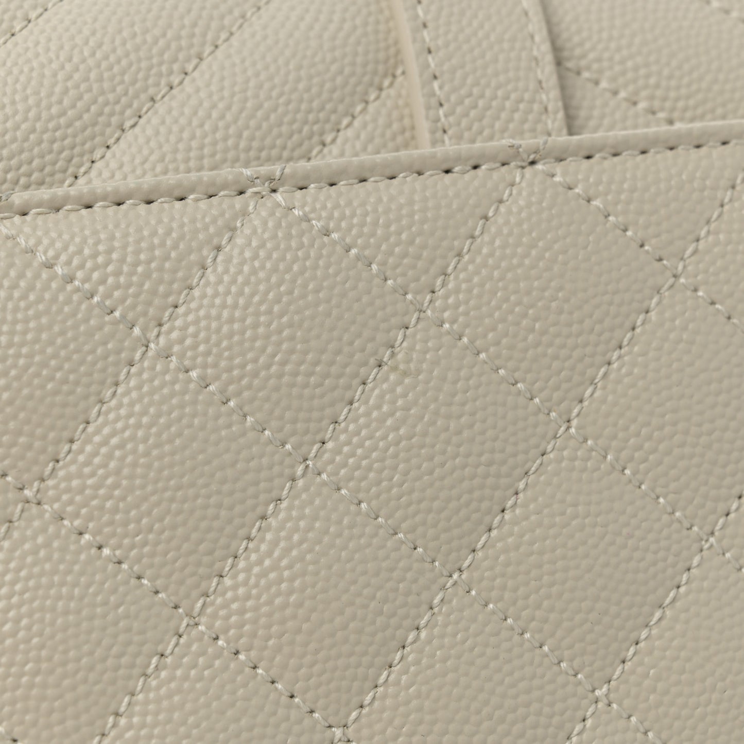 Grain De Poudre Textured Mixed Matelasse Medium Triquilt Monogram Satchel Blanc Vintage