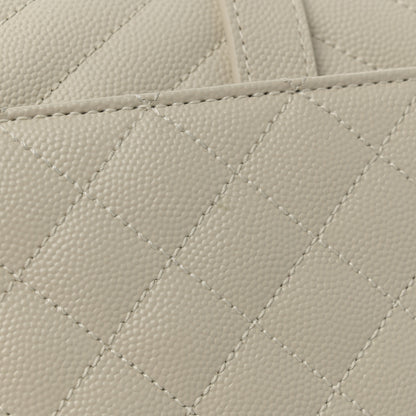 Saint Laurent Grain De Poudre Textured Mixed Matelasse Medium Triquilt Monogram Satchel Blanc Vintage 11 of 11
