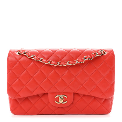 Chanel Caviar Quilted Jumbo Double Flap Red 1 of 10