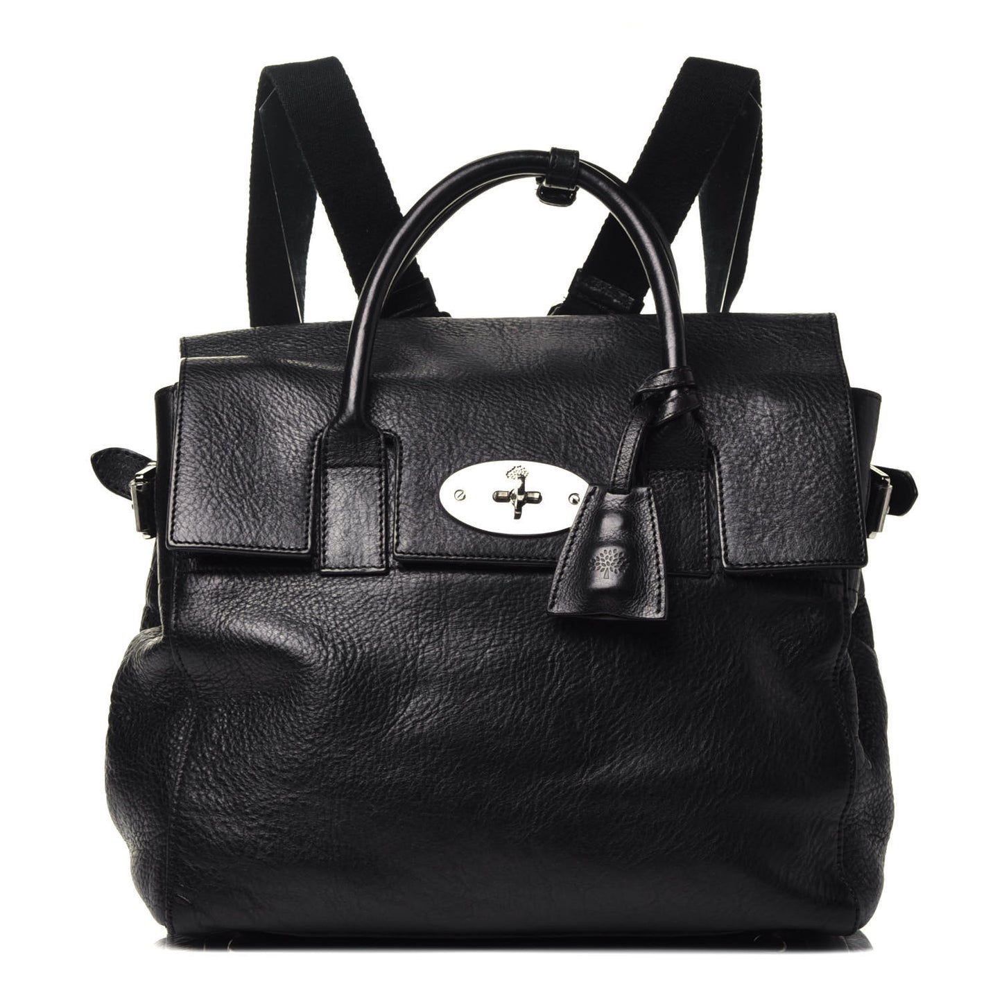 Natural Leather Mini Cara Delevingne Convertible Satchel Black