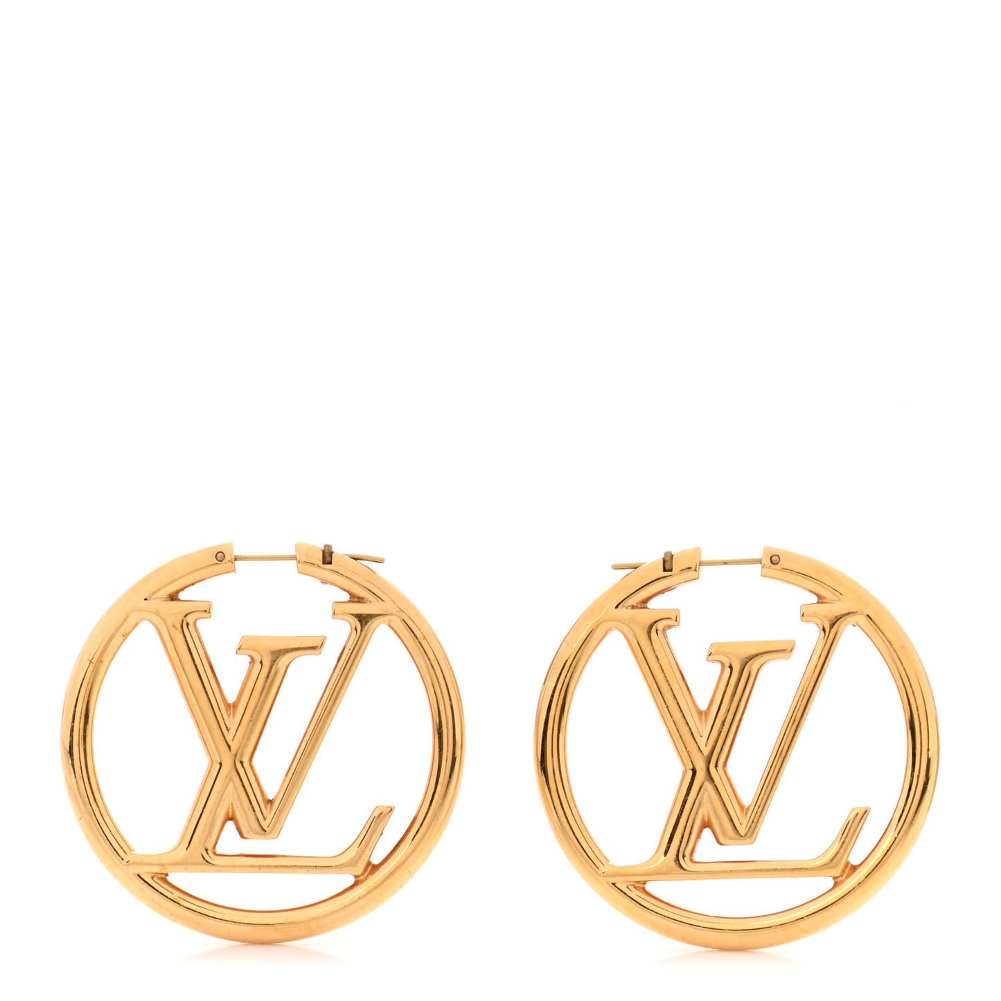 Metal Louise Hoop Earrings Gold