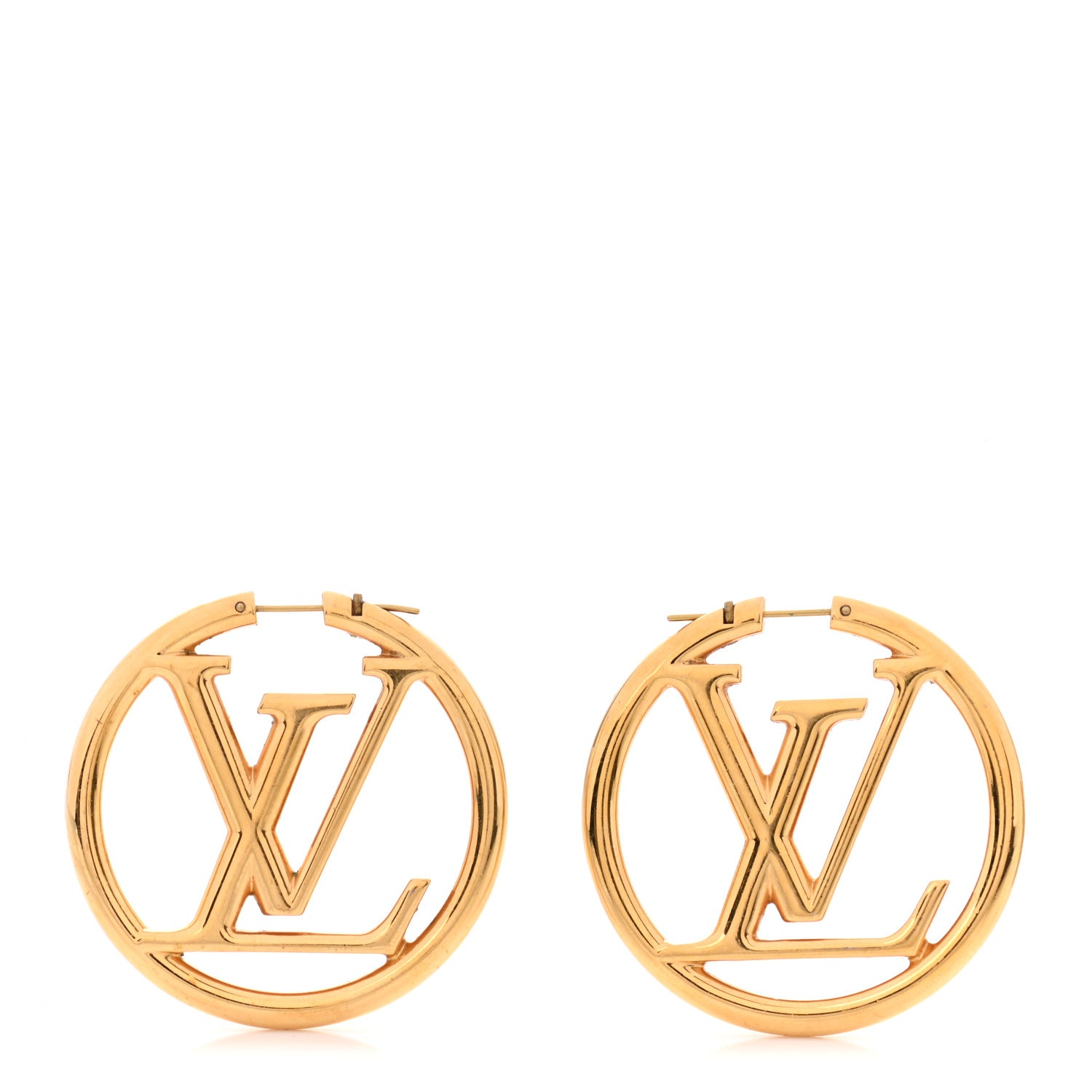 Louis Vuitton Metal Louise Hoop Earrings Gold 1 of 7