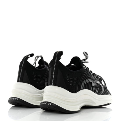 Gucci Technical Knit Fabric Waves Womens Gucci Run Sneakers 35 Black Loess 4 of 7