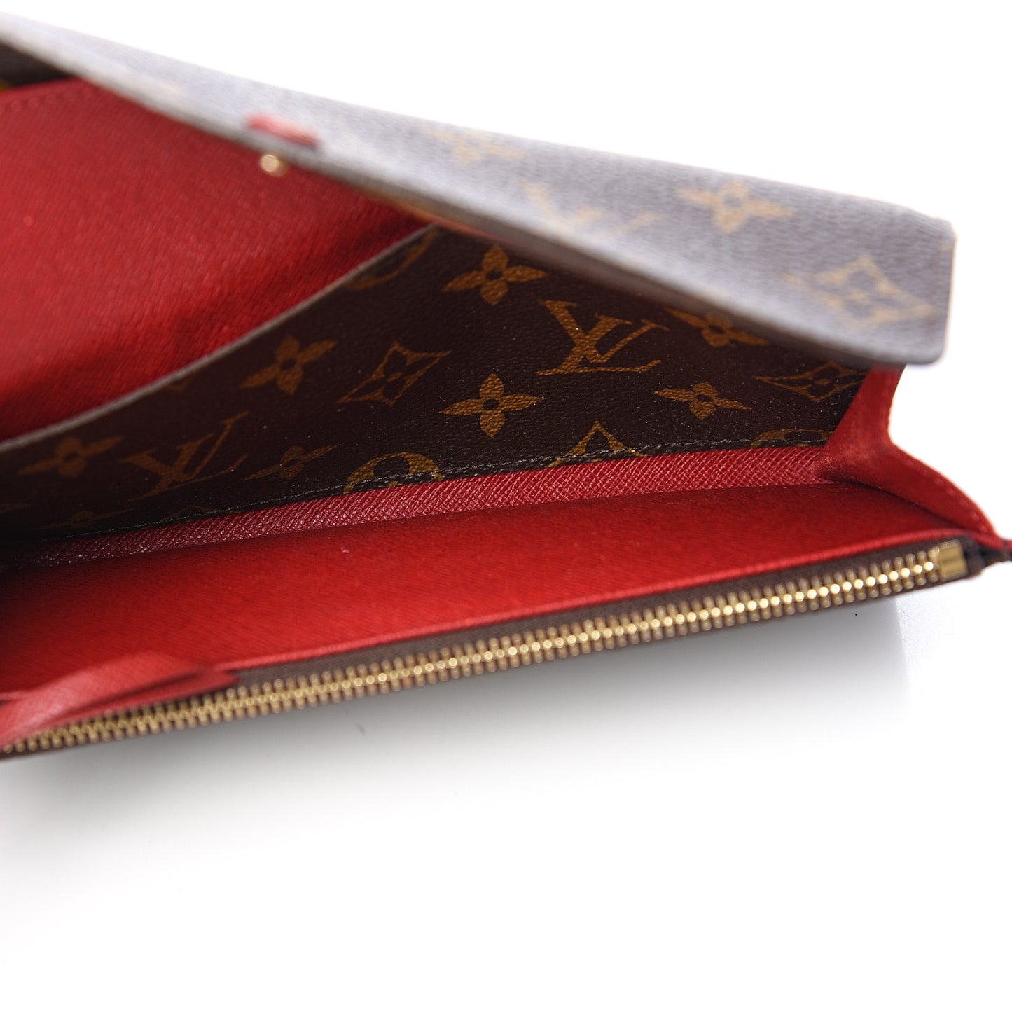 Monogram Emilie Wallet Red