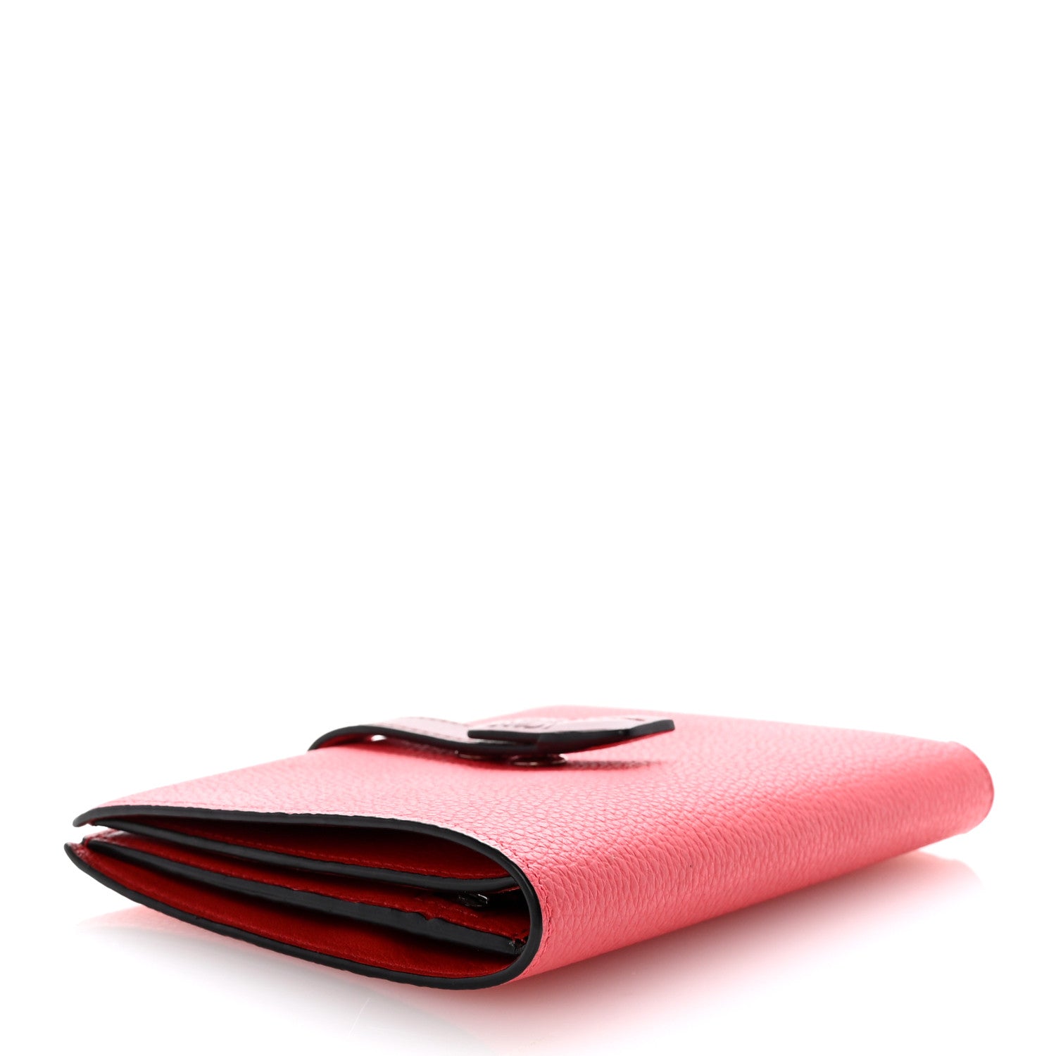 Loewe Grained Calfskin Small Vertical Wallet Poppy Pink Burgundy 4 of 8