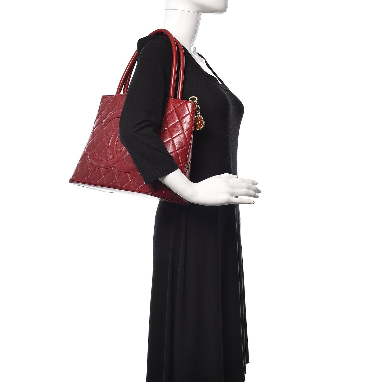 Lambskin Quilted Medallion Tote Red