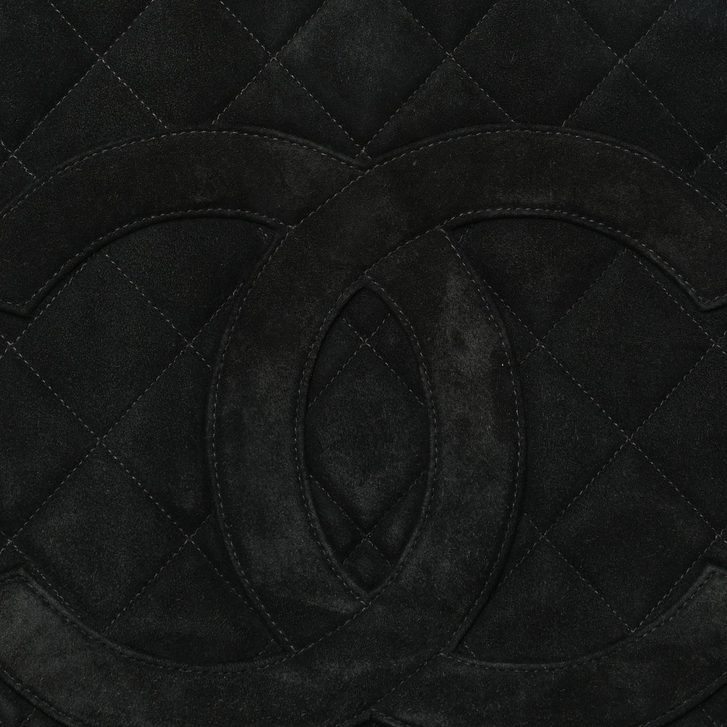 Suede Quilted Medallion Tote Black
