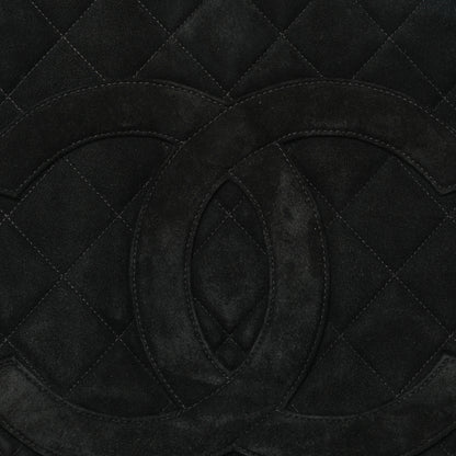 Chanel Suede Quilted Medallion Tote Black 8 of 12