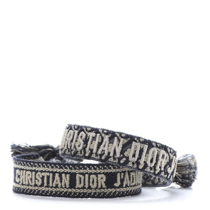 Christian Dior Woven Cotton J'Adior Friendship Bracelet Set Navy 1 of 8