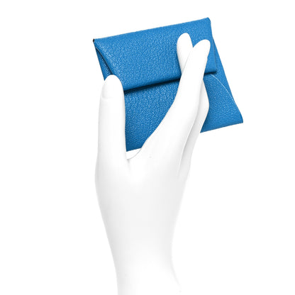 Hermes Chevre Mysore Bastia Verso Coin Purse Bleu Frida Cuivre 2 of 9