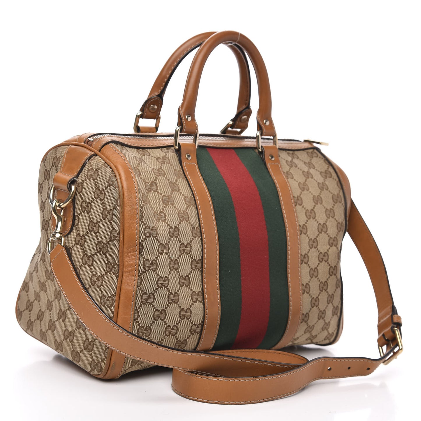 Monogram Vintage Web Medium Boston Tobacco