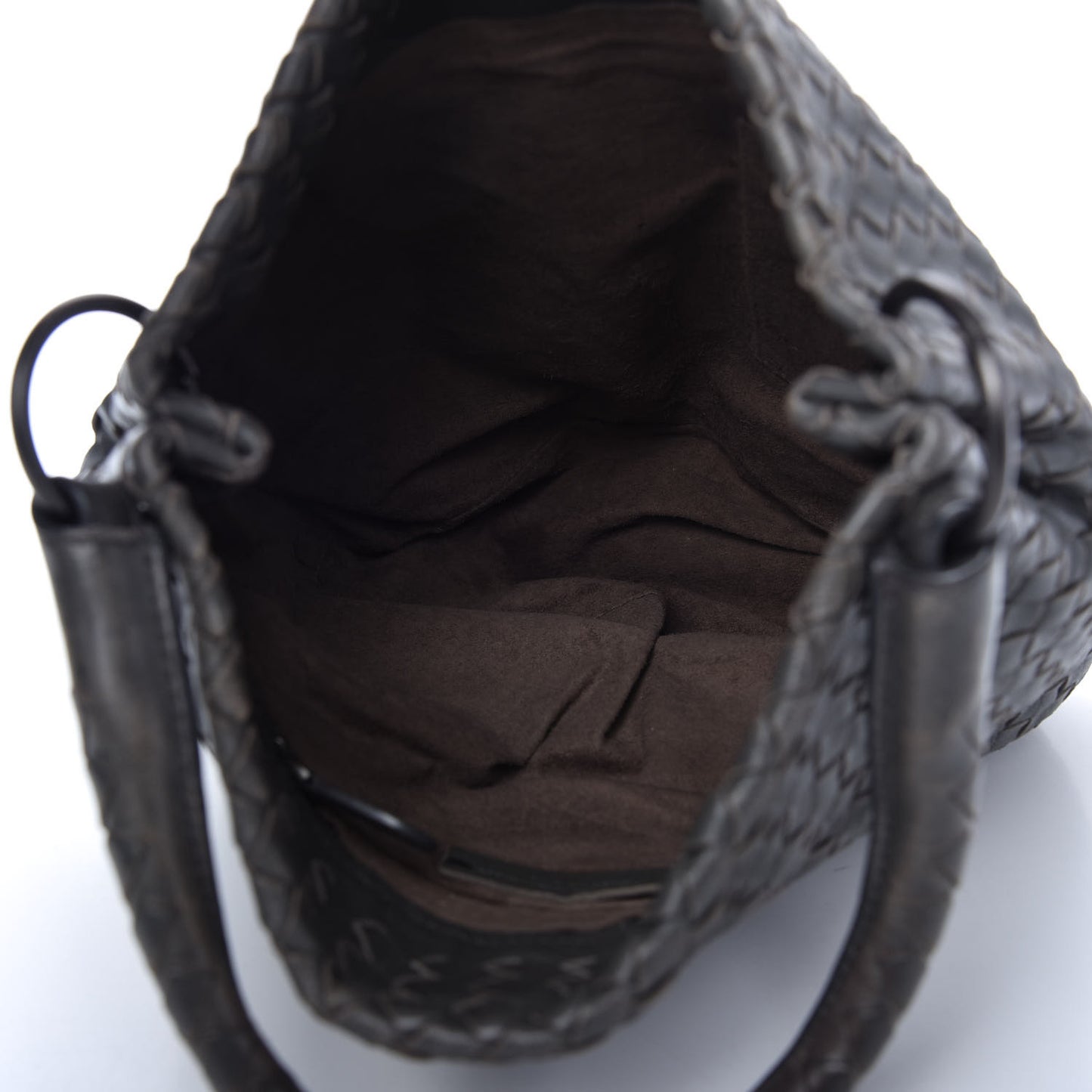 Nappa Intrecciato Bucket Bag Gray