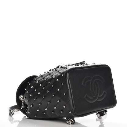 Chanel Lambskin Chevron Quilted Studded Stud Wars Backpack Black 7 of 9