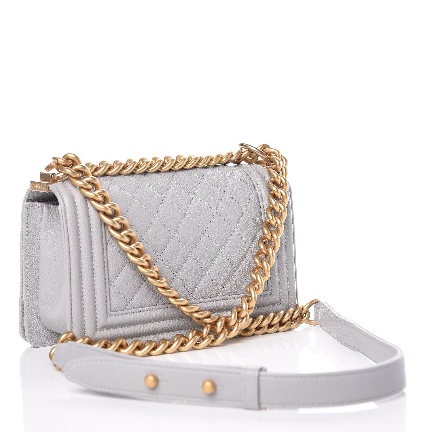 Chanel Caviar Quilted Small Boy Flap Grey 3 of 9