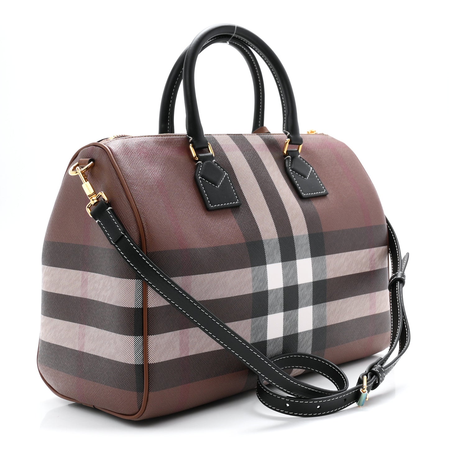 E-canvas Check Bowling Bag Dark Birch Brown