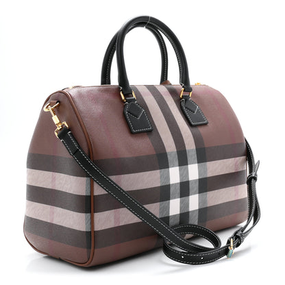 Burberry E-canvas Check Bowling Bag Dark Birch Brown 3 of 11
