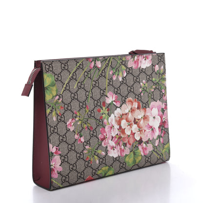 Gucci GG Supreme Monogram Blooms Large Cosmetic Case Beige Multicolor Dry Rose 3 of 8