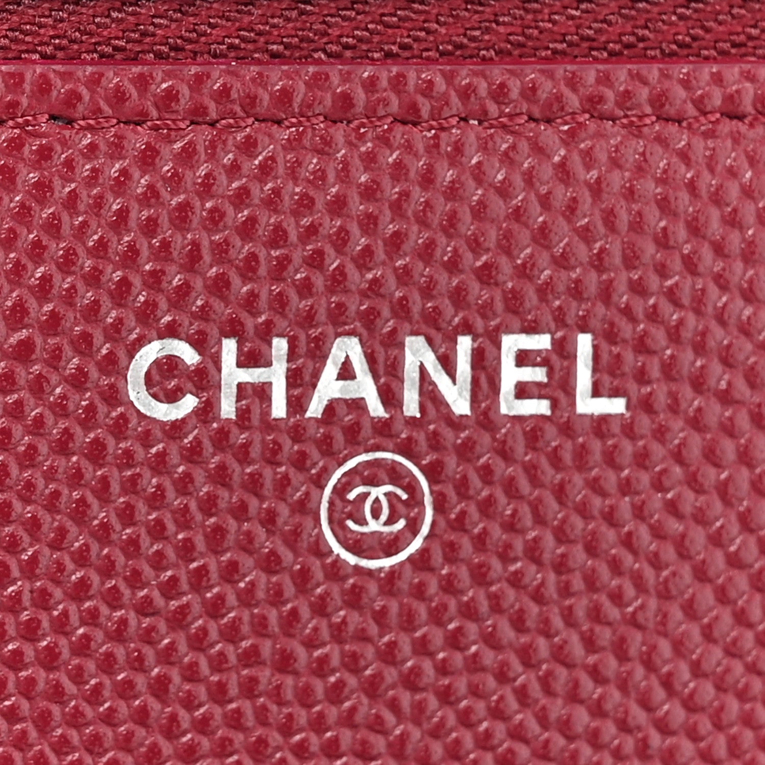 Chanel Caviar Quilted Glass Wallet On Chain WOC Burgundy 6 of 12
