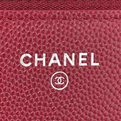 Chanel Caviar Quilted Glass Wallet On Chain WOC Burgundy 6 of 12