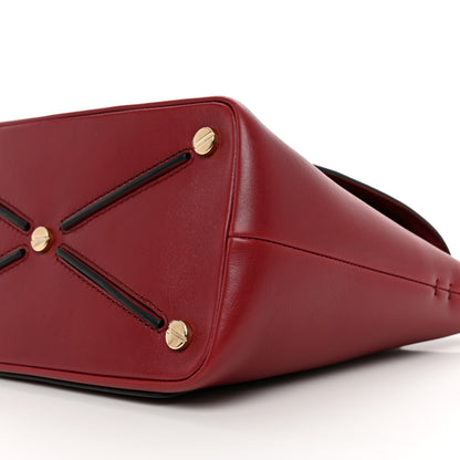 Valentino Garavani Calfskin Small Rockstud Demilune Double Handle Satchel Rubino 9 of 9