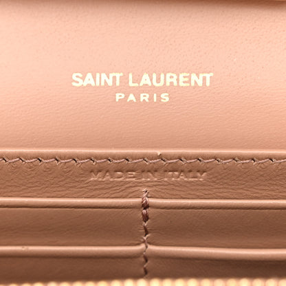 Saint Laurent Glossy Calfskin Monogram Chain Wallet Dark Beige 7 of 12