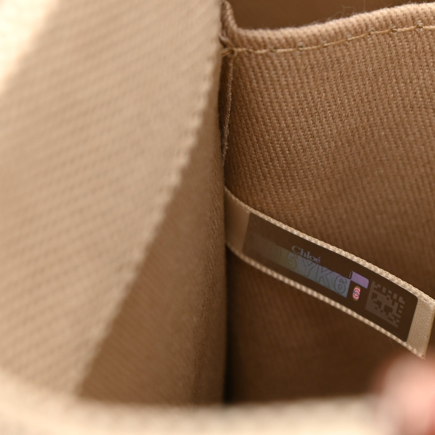 Cotton Calfskin Small Woody Ribbon Tote With Strap White Brown