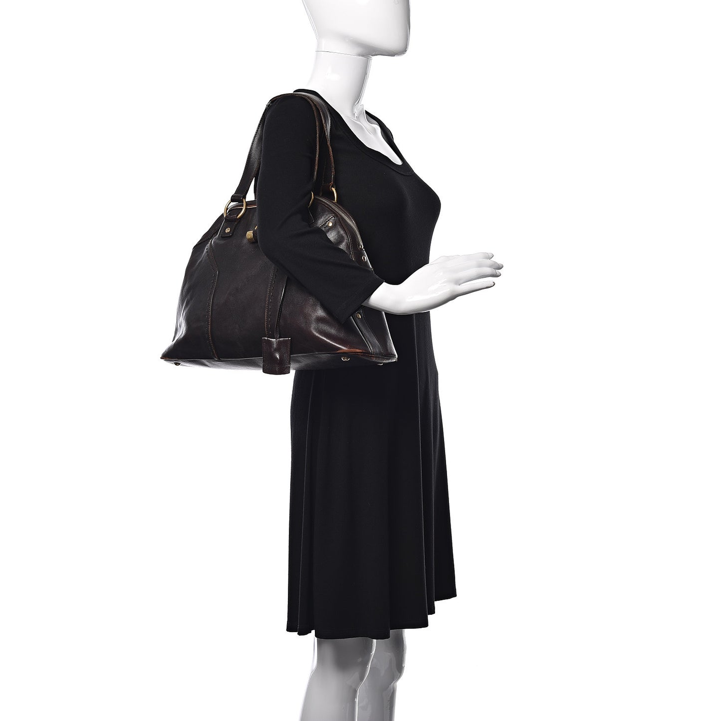 Calfskin Large Muse Dark Brown