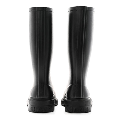 Chanel Caoutchouk CC High Boots 38 Black 5 of 19