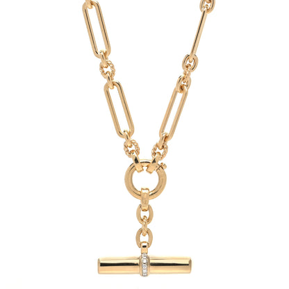 David Yurman 18K Yellow Gold Diamond Lexington Chain Toggle Necklace 4 of 7