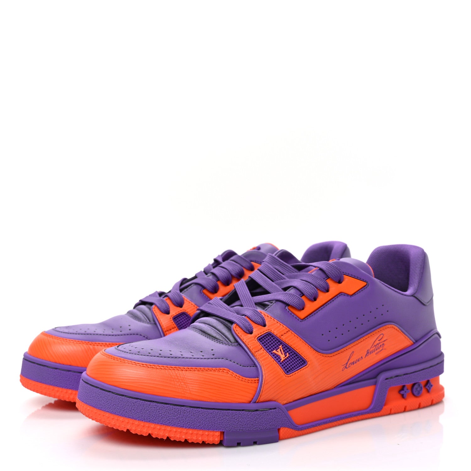 Louis Vuitton Calfskin Epi Mens LV Trainer Sneakers 9 Violet 3 of 9