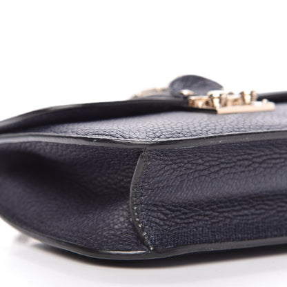 Valentino Garavani Pebbled Calfskin Small Glam Lock Rockstud Flap Deep Denim 6 of 9