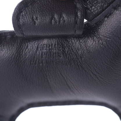 Hermes Milo Lambskin Grigri Rodeo Horse Bag Charm PM So Black 4 of 5