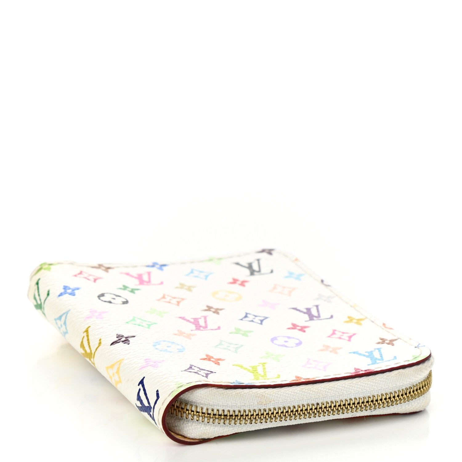 Louis Vuitton Monogram Multicolor Zippy Coin Purse Compact Wallet White 3 of 5