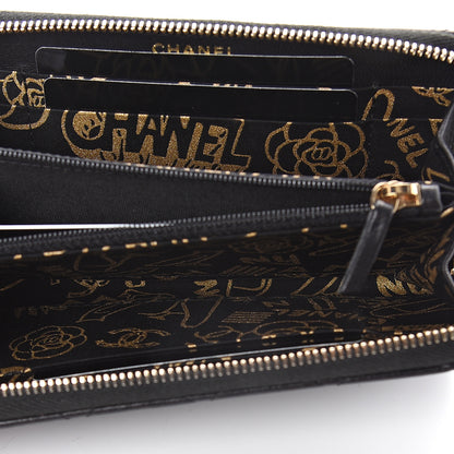 Chanel Lambskin Quilted Small Zip Around Wallet Black 4 of 6