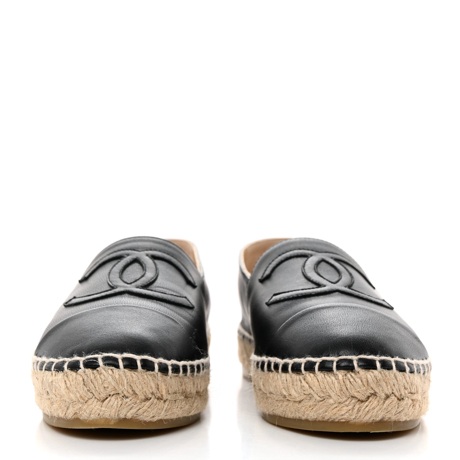 Chanel Lambskin CC Espadrilles 36 Black 2 of 9