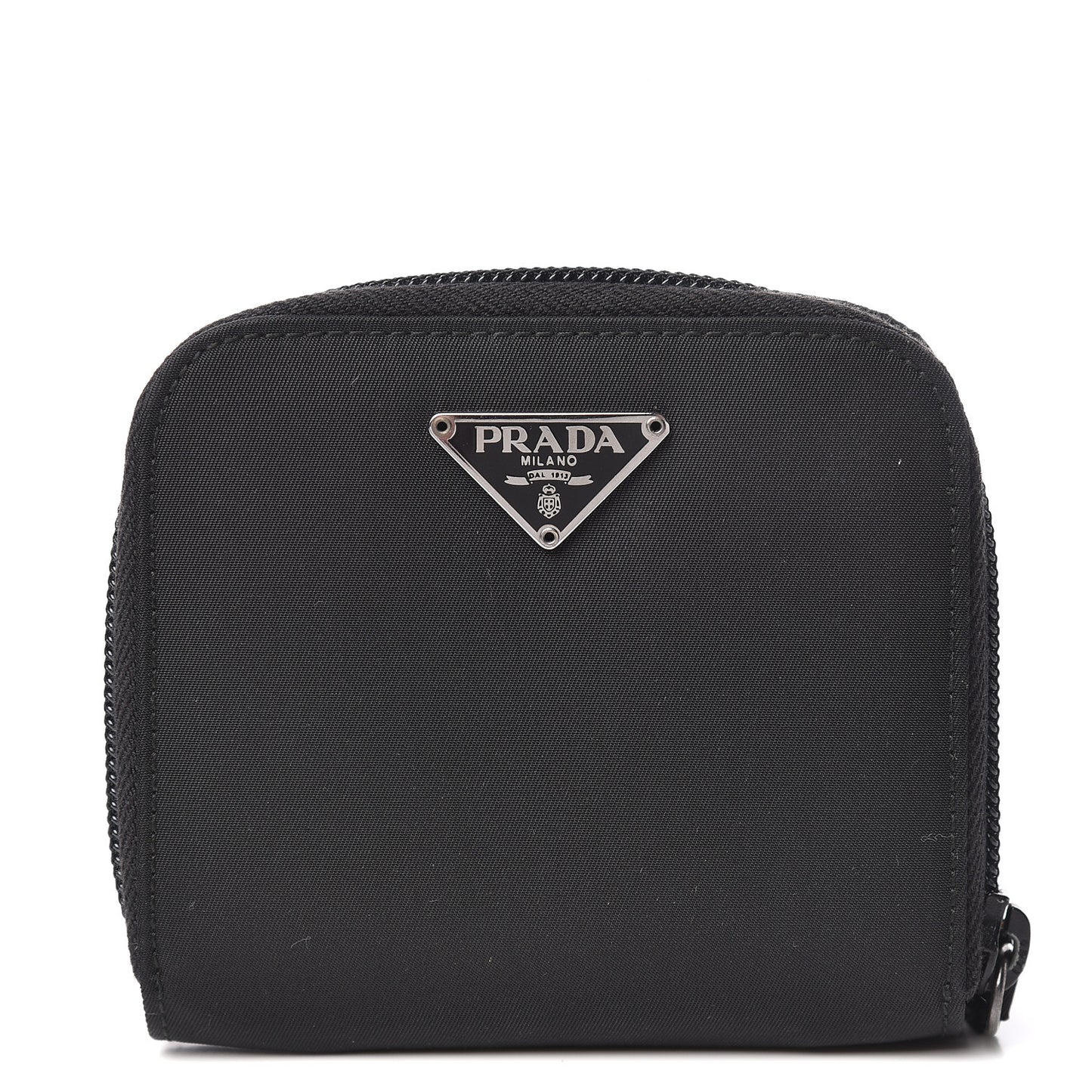 Tessuto Nylon Compact Zip Around Wallet Black