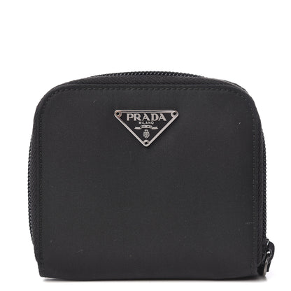 Prada Tessuto Nylon Compact Zip Around Wallet Black 1 of 9